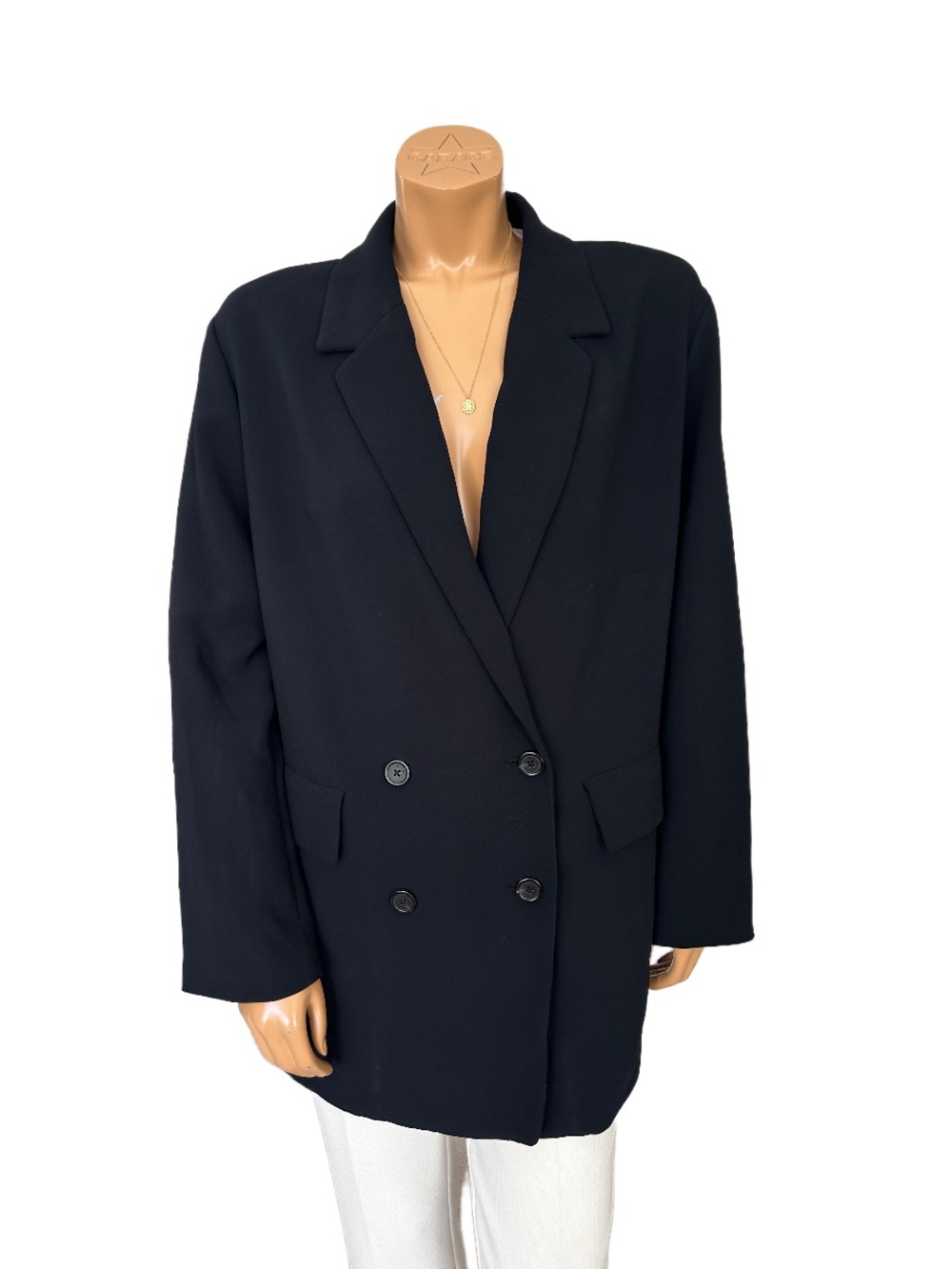 Wilfred Oversized Black Double-Breasted Blazer